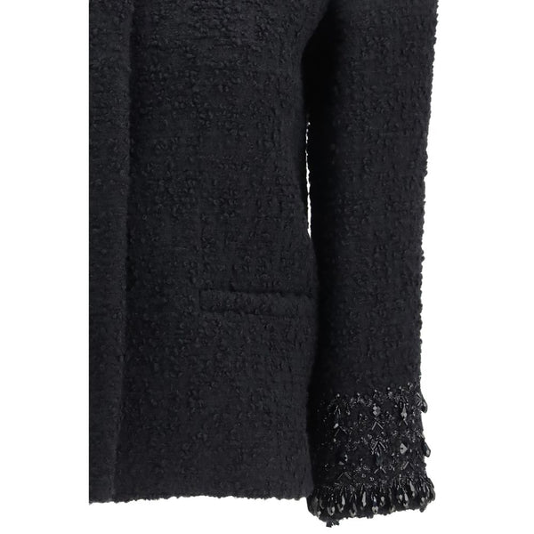 Black Fleece Wool Coat