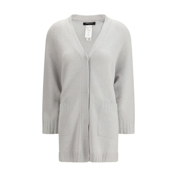 Gray Fleece Wool Cardigan