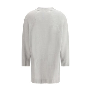 Gray Fleece Wool Cardigan