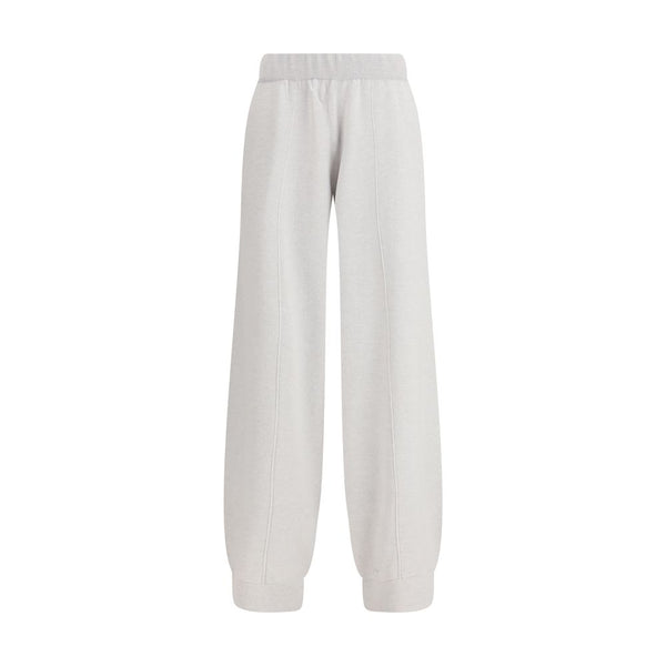 Gray Fleece Wool Casual Pants