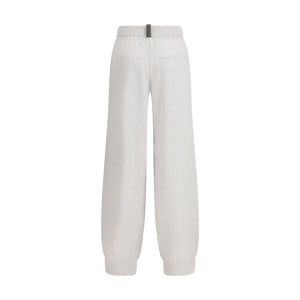 Gray Fleece Wool Casual Pants