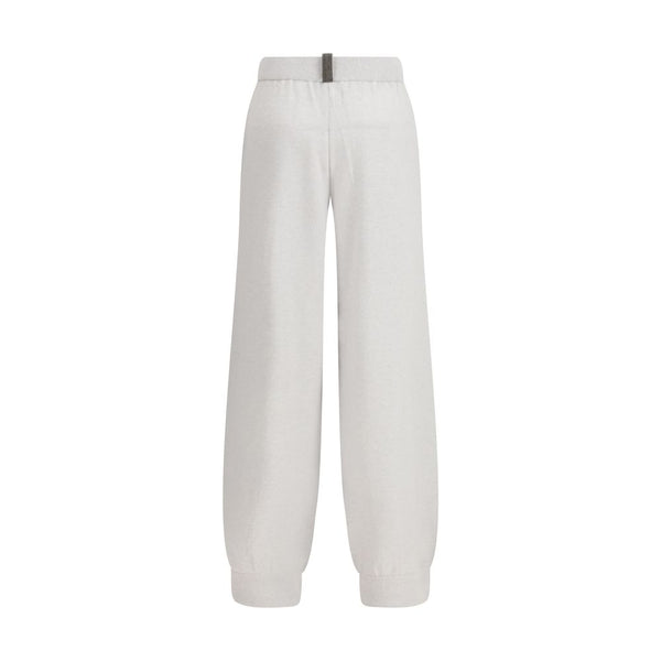 Gray Fleece Wool Casual Pants