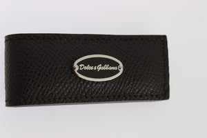 Brown Leather Magnet Mens Money Bar Clasp Money Cash Clip