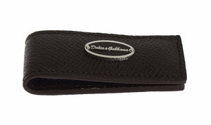 Brown Leather Magnet Mens Money Bar Clasp Money Cash Clip