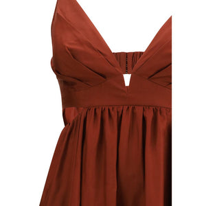Bordeaux Silk Long Dress