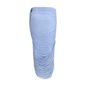 Blue Copper Midi Skirt