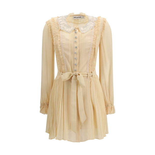Beige Viscose Casual Dress