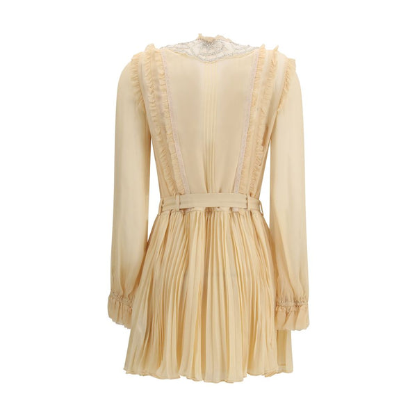 Beige Viscose Casual Dress