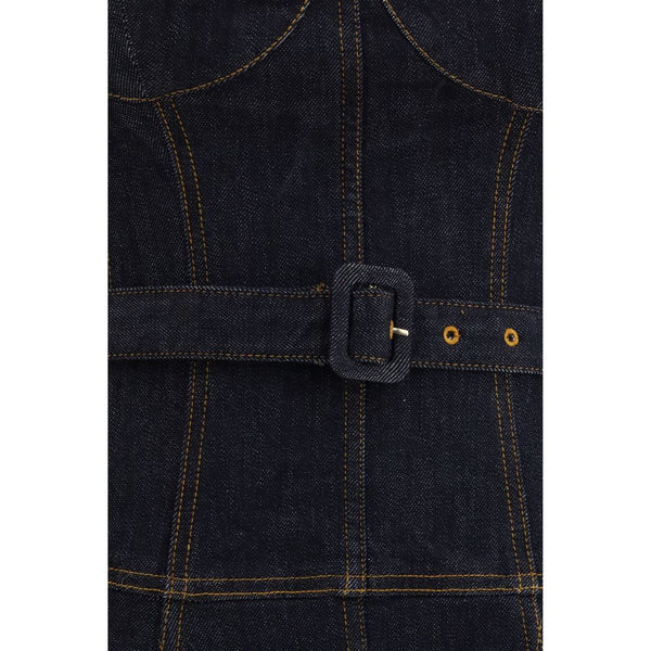 Blue Cotton Casual Dress