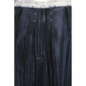 Blue Acetate Midi Skirt