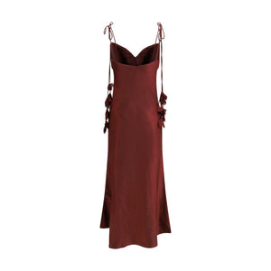 Bordeaux Polyester Casual Dress
