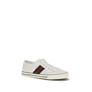 White Cotton Low Top Sneakers
