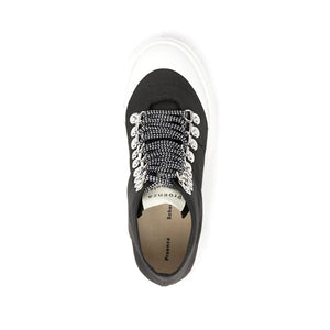 Black Canvas Chunky Sneakers