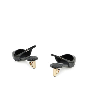 Black Calfskin High Heel Pumps