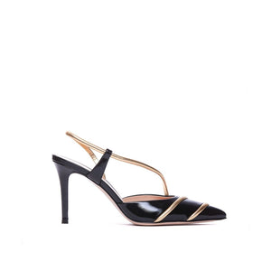 Black Lamb Leather High Heel Pumps