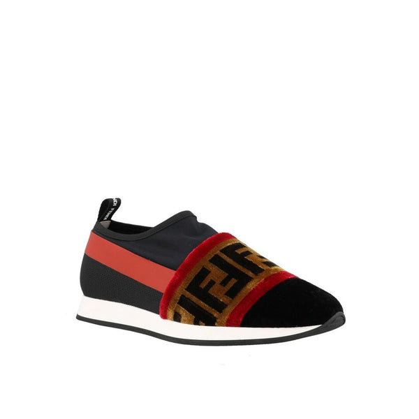 Black Fabric Low Top Sneakers