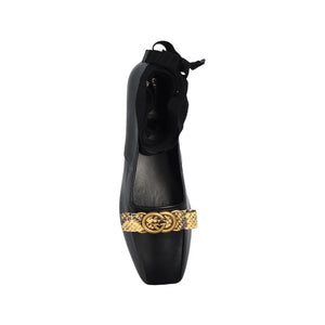 Black Calfskin Ballet Flats