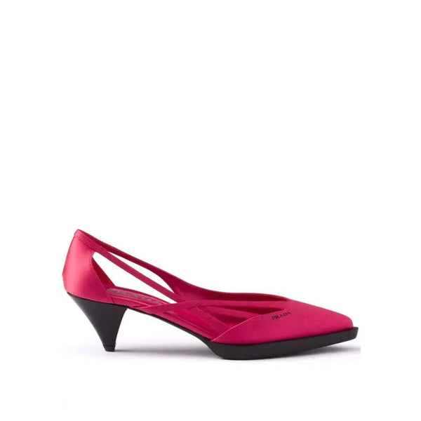 Multicolor Silk Mid Heel Pumps