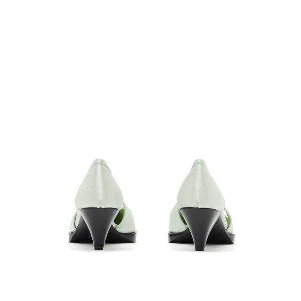 Bicolor Silk Mid Heel Pumps