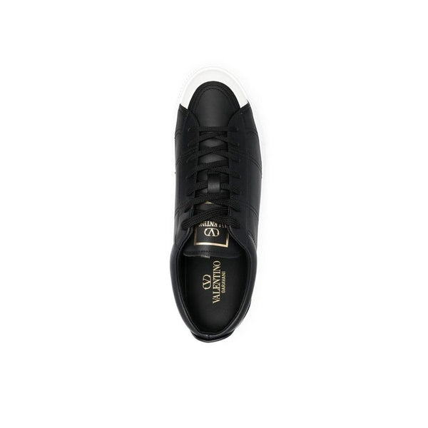 Black Calfskin Low Top Sneakers