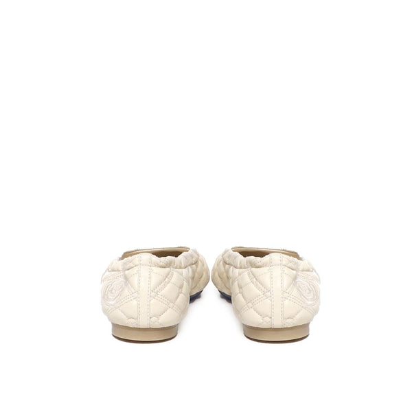 White Lamb Leather Ballet Flats