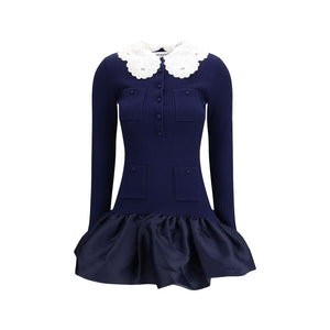 Blue Viscose Cocktail Dress