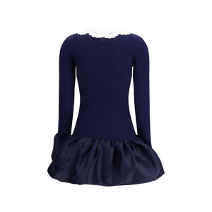 Blue Viscose Cocktail Dress