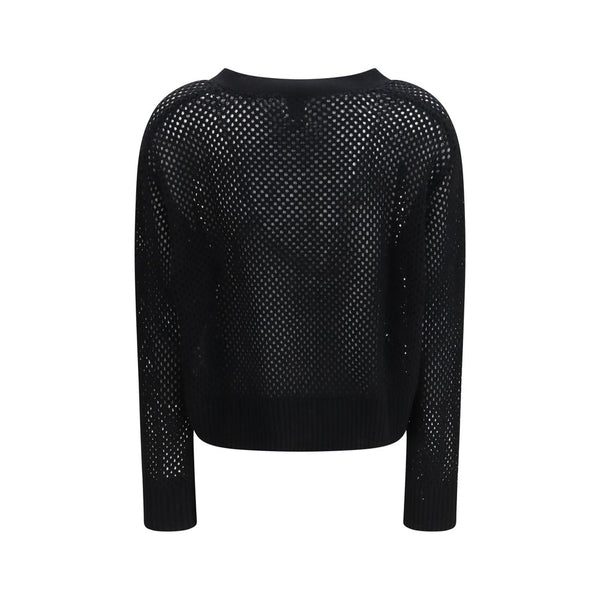 Black Fleece Wool Cardigan
