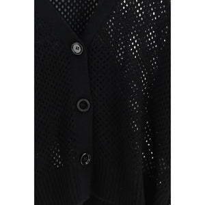 Black Fleece Wool Cardigan