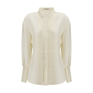 Beige Silk Dress Shirt