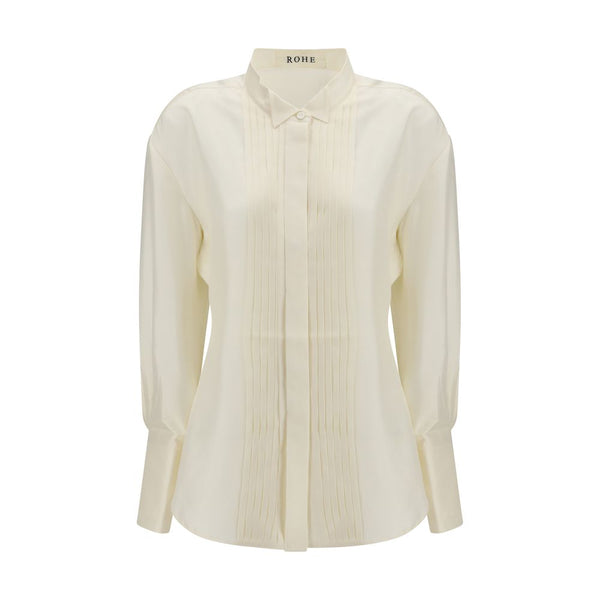 Beige Silk Dress Shirt