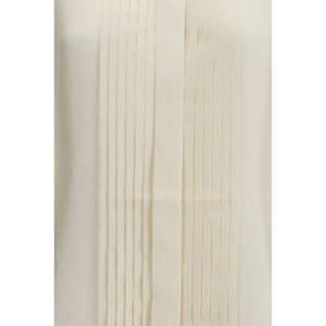 Beige Silk Dress Shirt