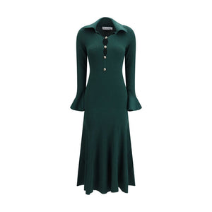 Bicolor Viscose Casual Dress