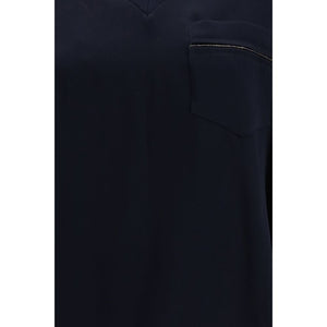 Blue Viscose T-Shirt
