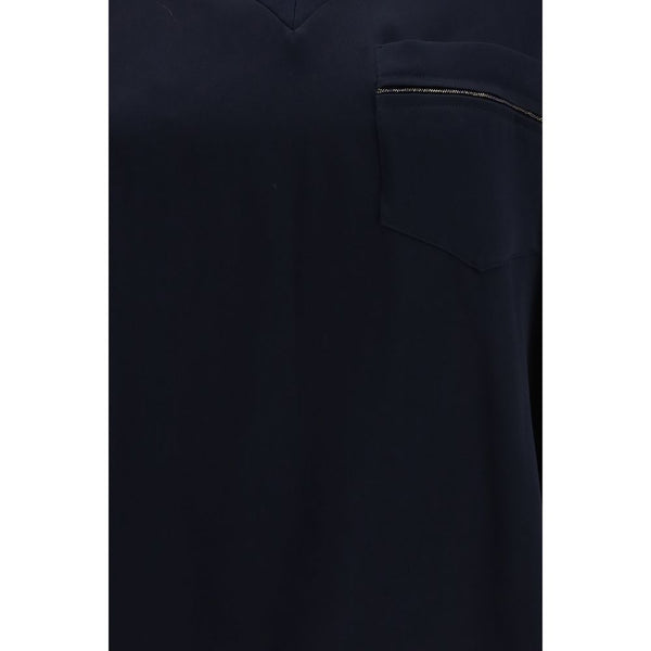 Blue Viscose T-Shirt
