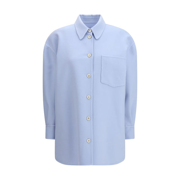 Blue Fleece Wool Shirt