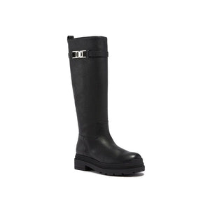 Black Calfskin Over The Knee