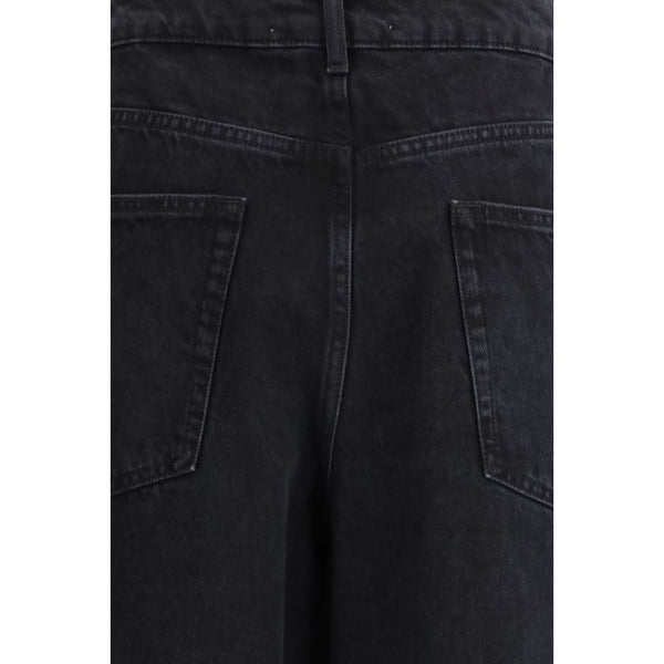 Black Cotton Relaxed Fit Jeans