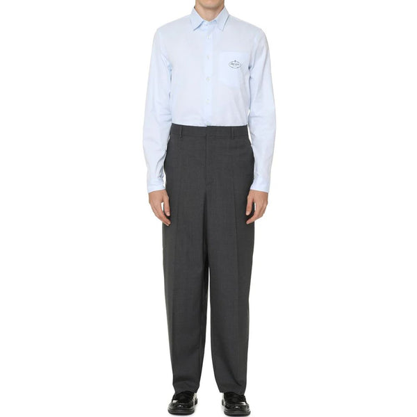 Blue Cotton Dress Shirt