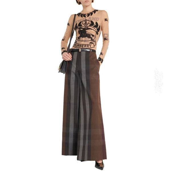 Brown Cotton Casual Pants