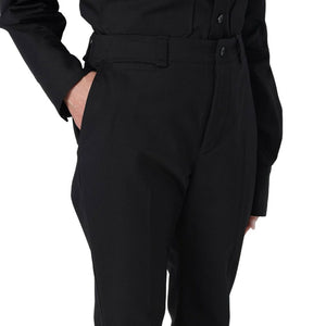 Black Cotton Casual Pants
