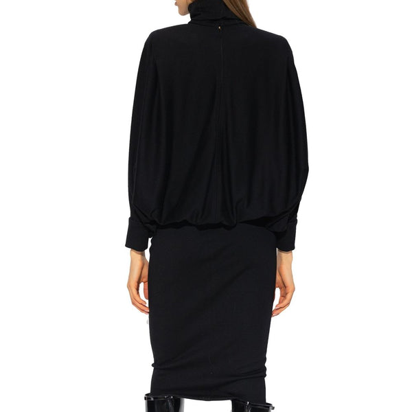 Black Wool Casual Dress