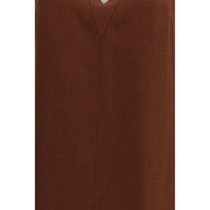 Brown Viscose Casual Dress