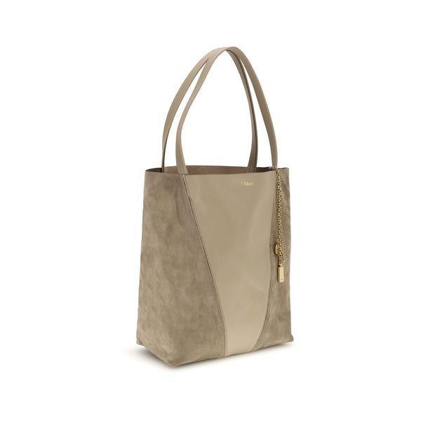 Beige Leather Shoulder Bag