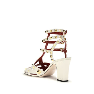 Brown Goatskin Stiletto Heel Sandals
