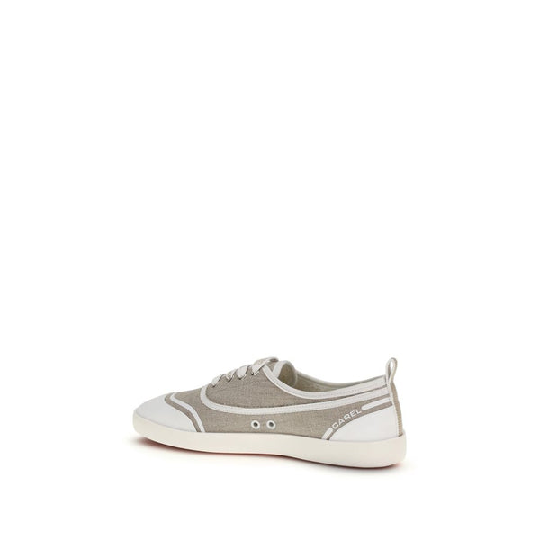Beige Cotton Low Top Sneakers