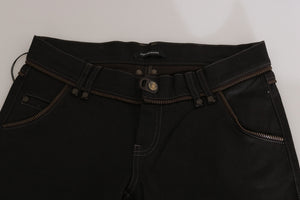 Cotton Black Mid Waist Skinny Denim Jeans