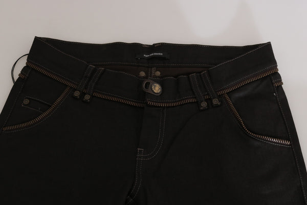 Cotton Black Mid Waist Skinny Denim Jeans