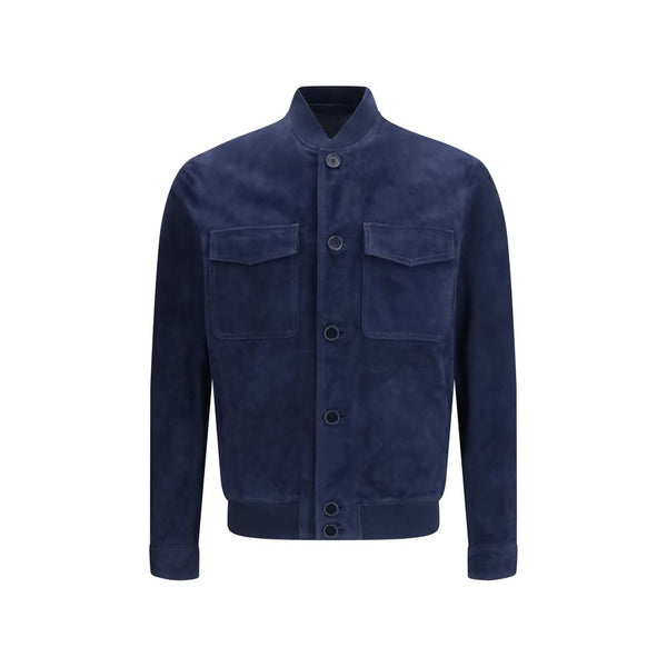 Blue Calf Leather Bos Taurus Shell Jacket