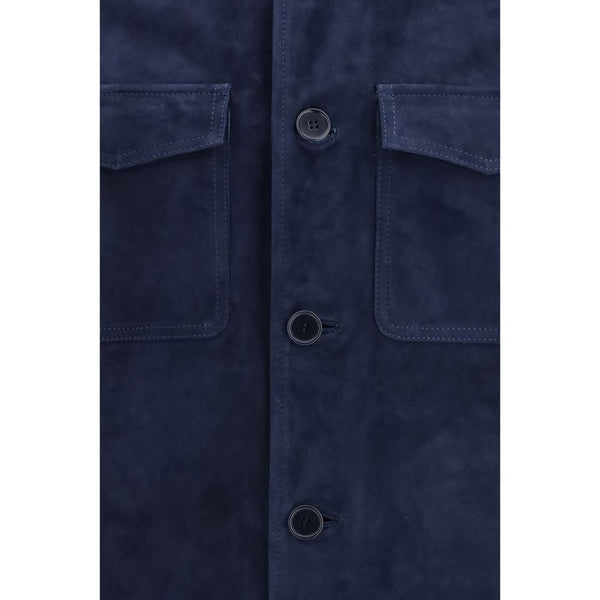 Blue Calf Leather Bos Taurus Shell Jacket